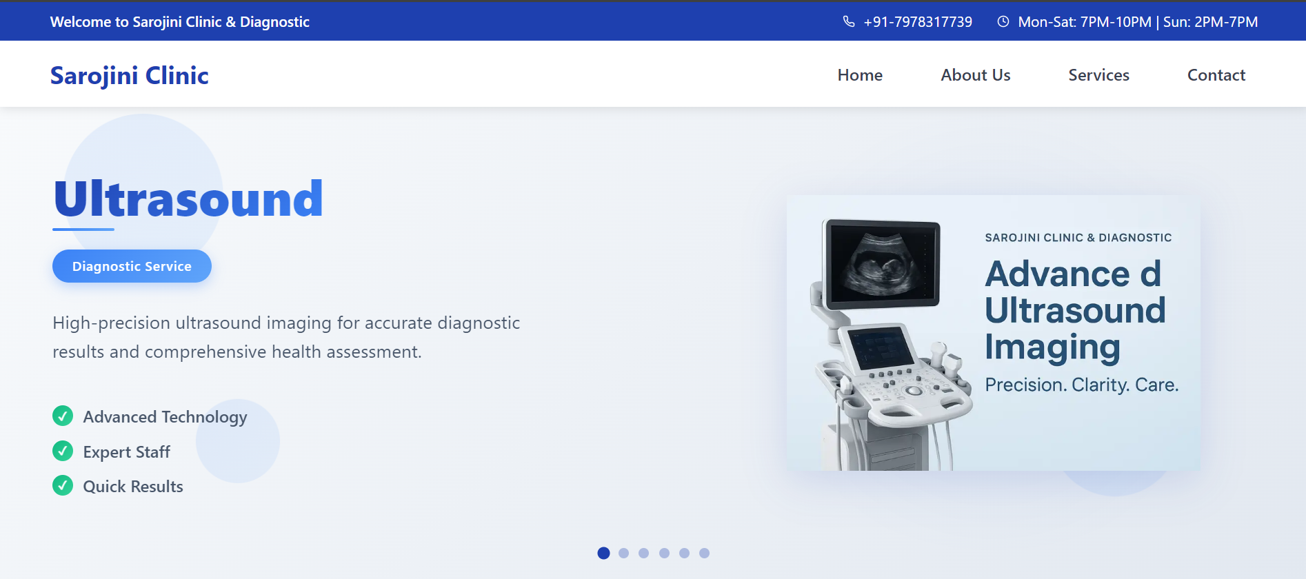 Sarojini Clinic & Diagnostics Website