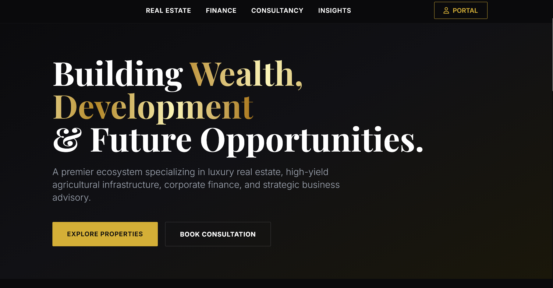Luxury Real Estate & Financial Consultancy Website